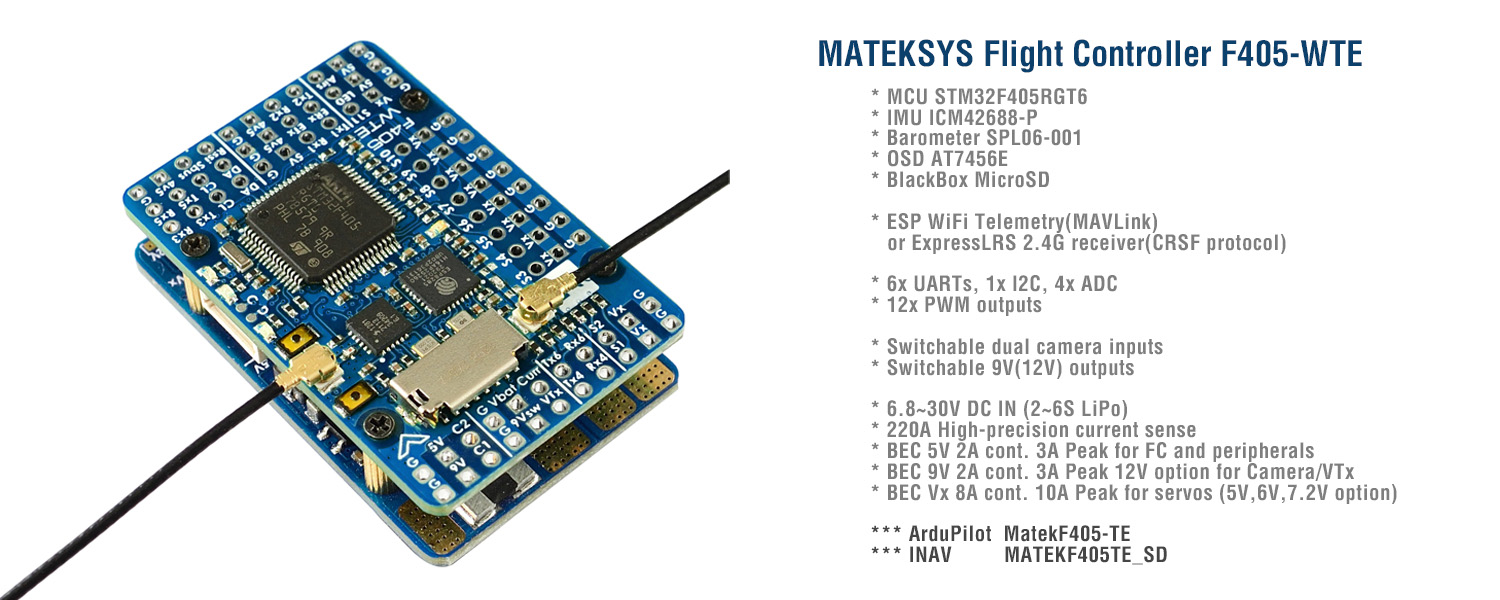 Pengendali Penerbangan Matek M - Mateksys Flight Controller F405 Wte ulasan dan harga